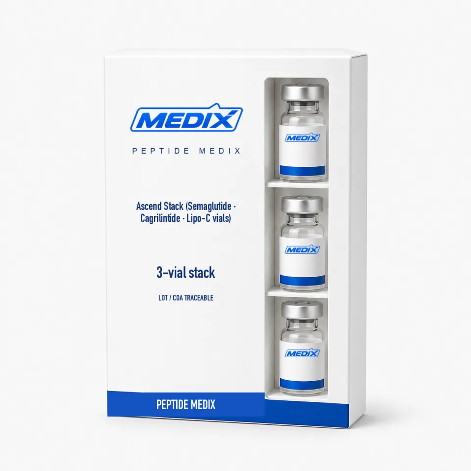 Ascend Stack (Semaglutide · Cagrilintide · Lipo-C vials) — Lyophilized powder for the peptides; Lipo-C supplied as a liquid