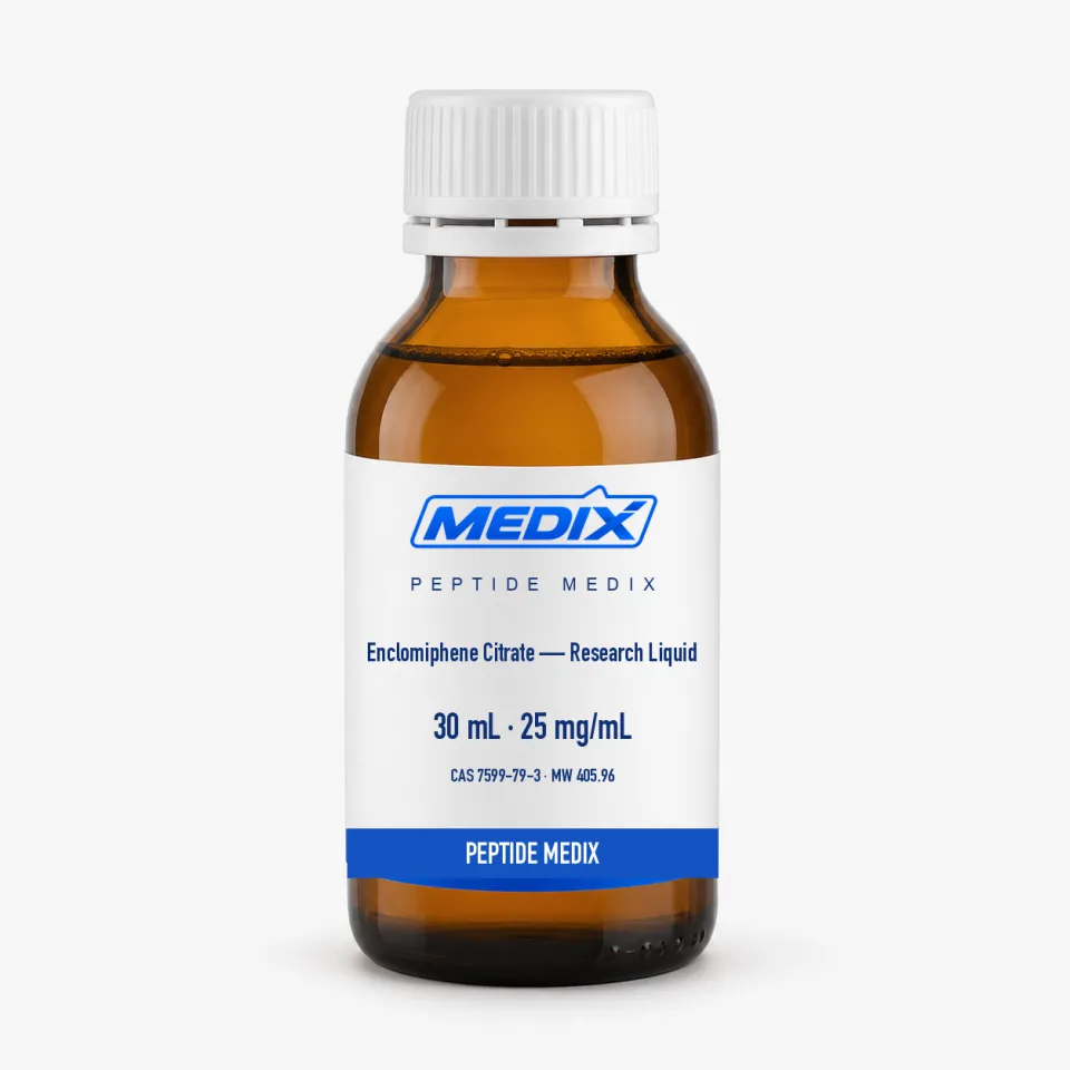 Enclomiphene Citrate — Research Liquid — Research liquid in a sealed bottle with a graduated dispenser