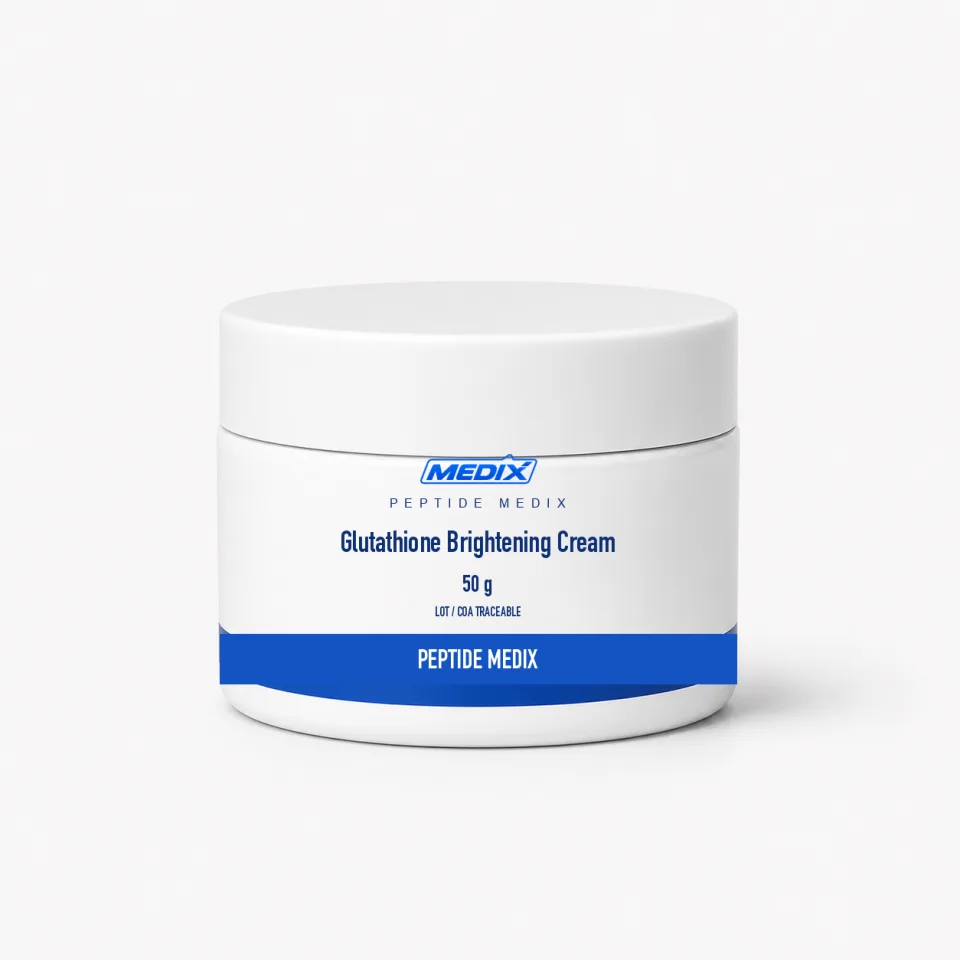 Glutathione Brightening Cream — Opaque emollient cream in a screw-top jar