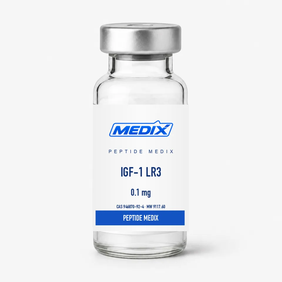 IGF-1 LR3 — Lyophilized powder, sealed glass vial