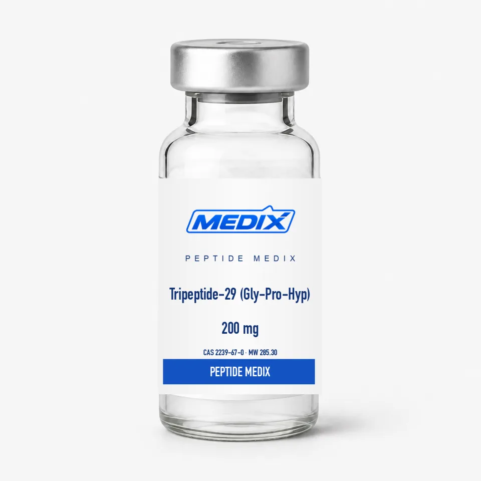 Tripeptide-29 (Gly-Pro-Hyp) — Lyophilized powder, sealed glass vial